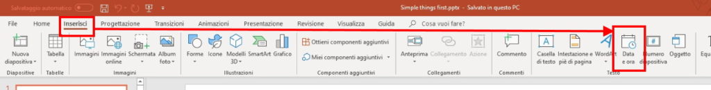 Inserire orologio in powerpoint inserisci data e ora